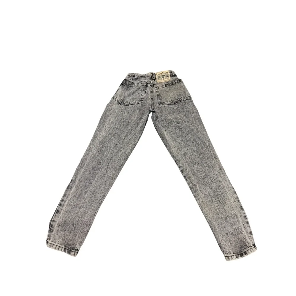 Rare Los Questa Vintage High Waisted Acid Wash Mom Jeans Grey Black Button Fly - Picture 8 of 11